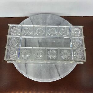 Vintage Clear Lucite Plastic Tissue Box 10.5" Ornate Starburst Design Snowflake